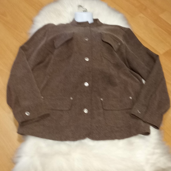 JM Collection Woman Brown Tweed Jacket - Picture 8 of 13